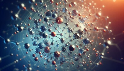 Closeup of an abstract biological and scientific molecular structure concept