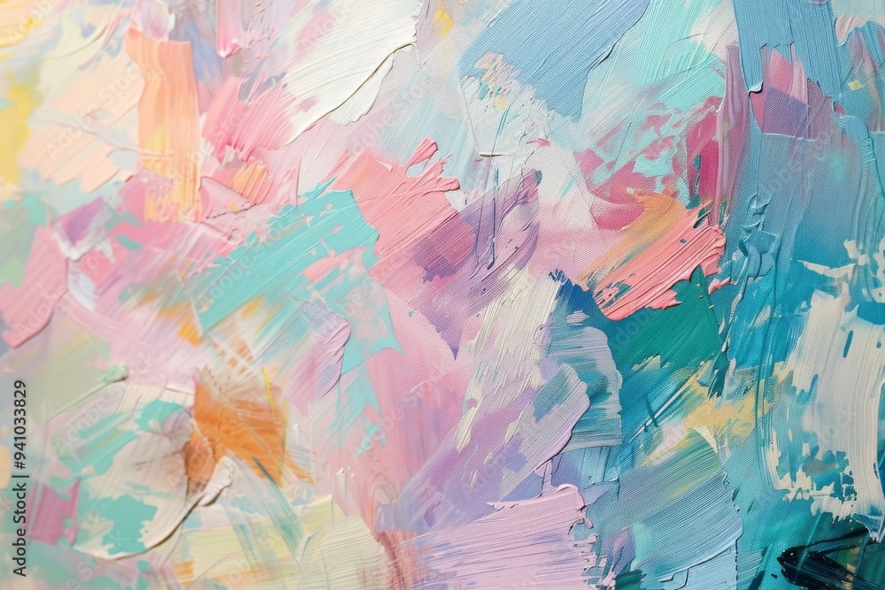 Poster a colorful abstract painting showcasing a blend of hues and textures, evoking emotion and creativity