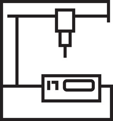 Manufacturing Robotic Machine Icon, CNC machine