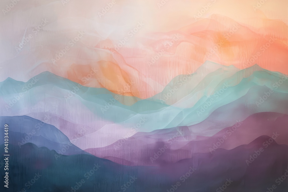 Poster a colorful abstract painting showcasing a blend of hues and textures, evoking emotion and creativity