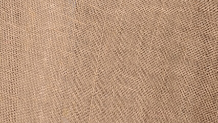 Jute pattern, rough burlap texture, canvas coarse cloth, brown woven rustic bagging. Natural hessian beige textile texture. Linen fabric backdrop. Vector illustration.