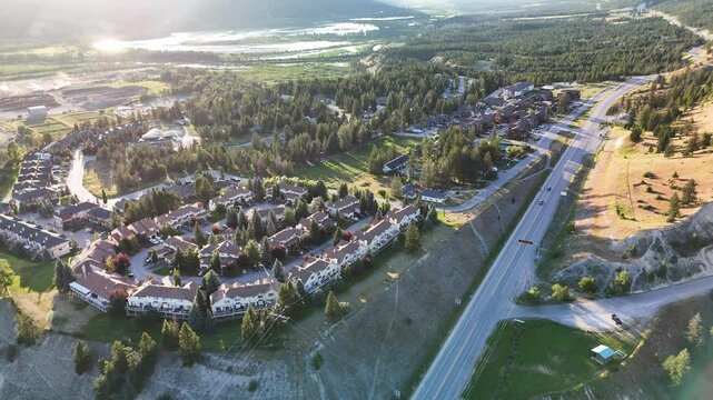 Aerial view of Radium Hot Springs, Kootenay National Park
