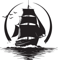 silhouette of a ship