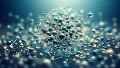 Closeup of an abstract biological and scientific molecular structure concept