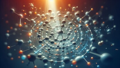Closeup of an abstract biological and scientific molecular structure concept