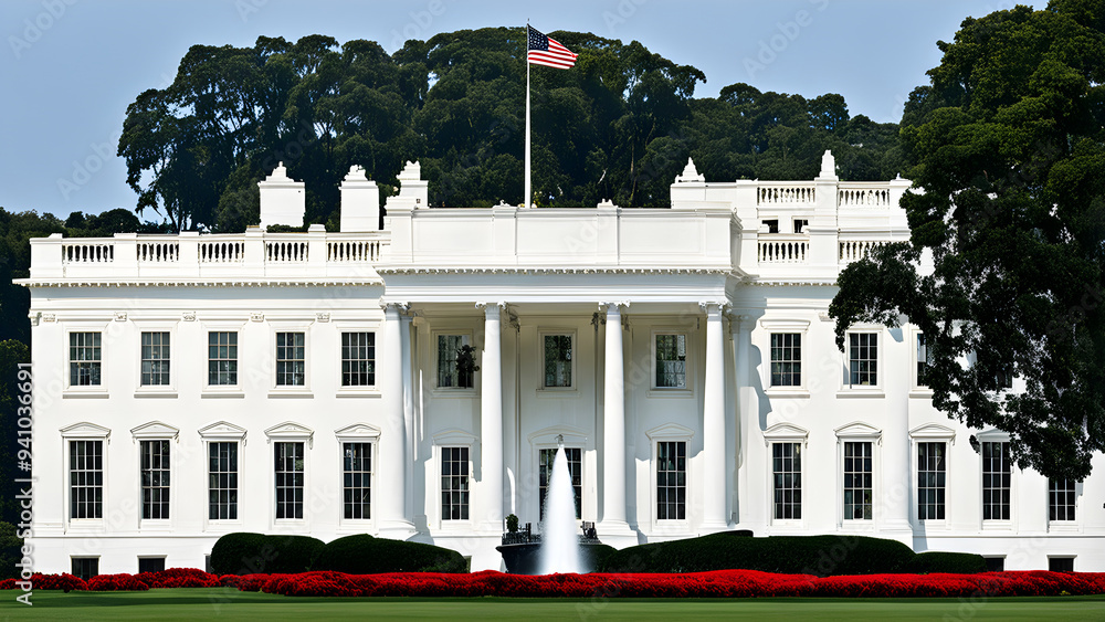 Canvas Prints White House, background image of the US presidential election, well-known tourist attractions