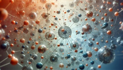 Closeup of an abstract biological and scientific molecular structure concept