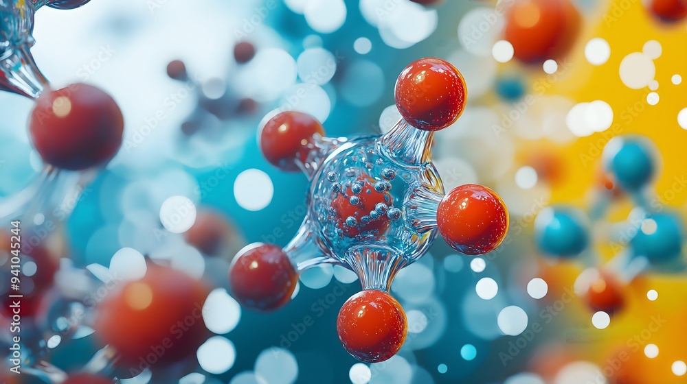 Aufkleber abstract molecule structure science background
