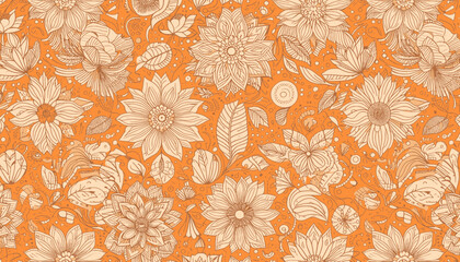 orange  seamless pattern textile vector