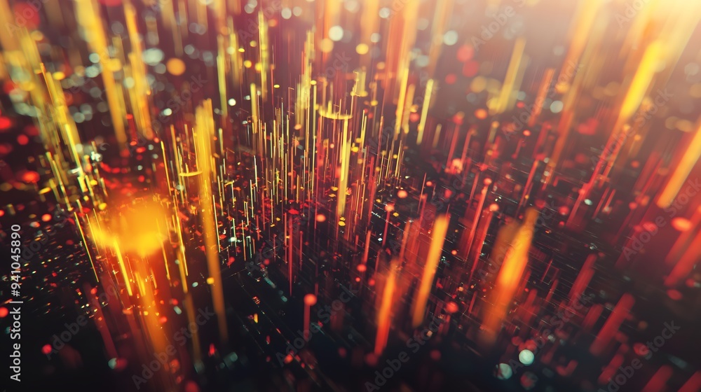 Poster abstract glowing lines digital data background