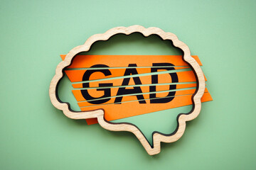 Outline of a brain with the acronym generalized anxiety disorder GAD. © Vitalii Vodolazskyi