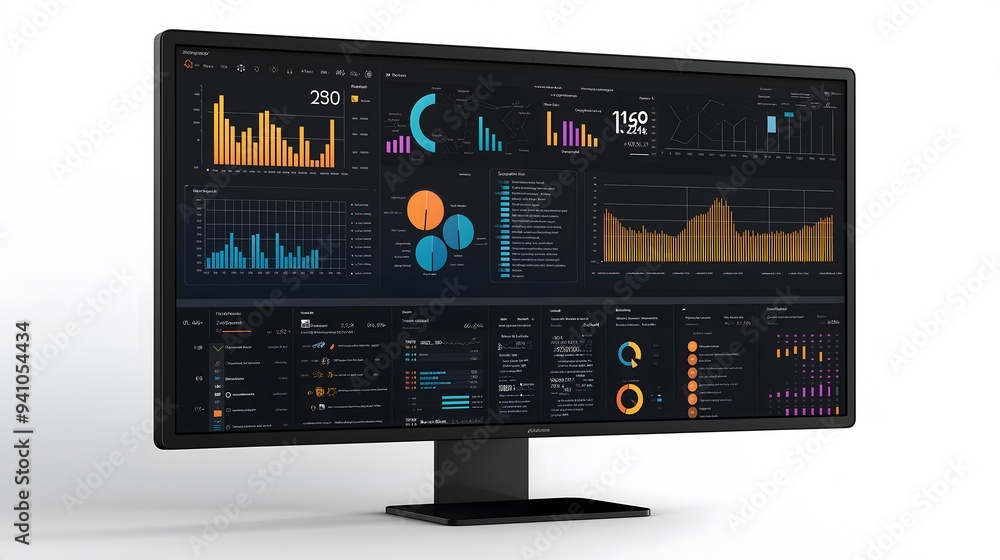 Poster business dashboard displaying charts and graphs