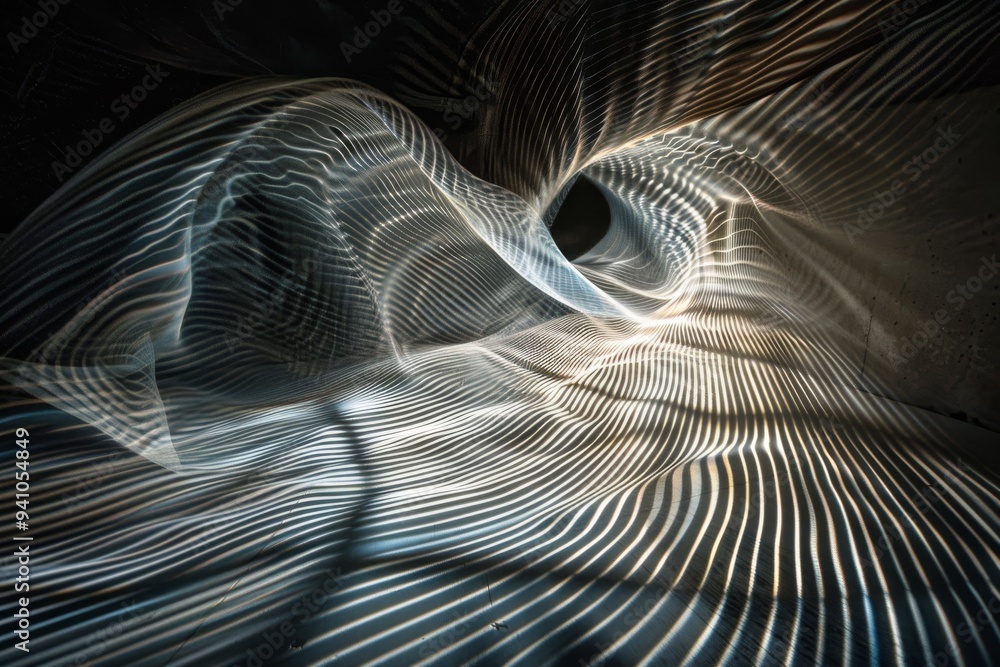 Poster swirling patterns of light and shadow that mimic the ebb and flow of energy within the body, ai gene
