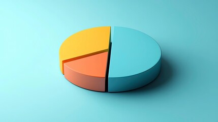 Obraz premium A modern, stylized pie chart highlighting data in vibrant colors. Perfect for business presentations and analytical visuals.