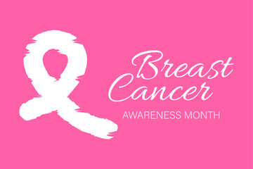 Breast cancer awareness month. Awareness ribbon. Vector illustration