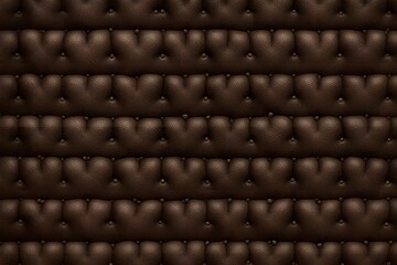 A seamless leather texture with a perforated pattern in deep brown, AI Generated