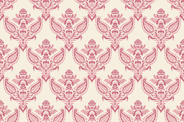 Motifs African paisley boho Floral Ikat seamless pattern embroidery border. Ethnic ikat saree sarong  flower design for Ikat pattern and Ethnic Pattern.Border indian floral Aztec embroidery patterns.