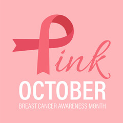 Breast Cancer Awareness Month. The information feed. Pink October. Vector illustration