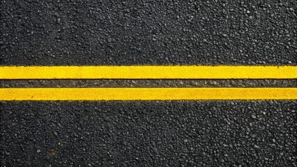 Fototapeta premium Vibrant yellow road markings contrast with smooth black asphalt surface