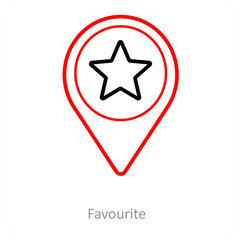 Favorite and location pointer icon concept