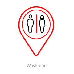 Washroom and location pointer icon concept