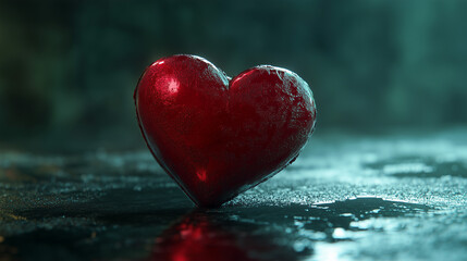 Fototapeta premium Emotional and Thoughtful Heart Symbol Depicting Wellness and Acceptance in a Calm Attitude for World Heart Day