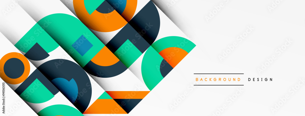 Aufkleber modern geometrical abstract background - circles. business or technology presentation design