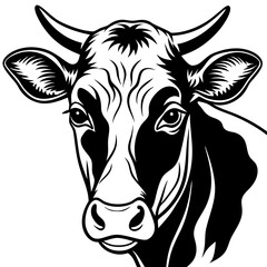 black and white cow