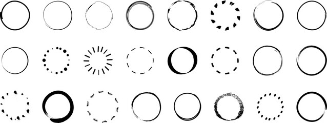 Circle line shapes or border hand drawn vector illustration