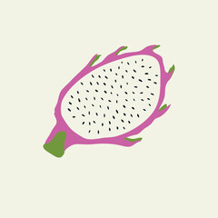 Pitaya fruit in a minimalist hand-drawn style with texture elements.