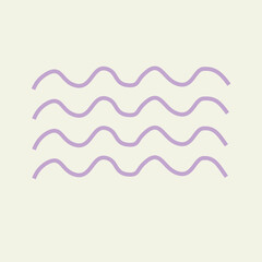 Hand drawn image of waves, decorative vector illustration.