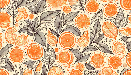 orange  seamless pattern textile vector