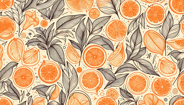 orange  seamless pattern textile vector