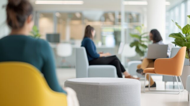 Dynamic office setting fostering psychological safety, employee wellbeing, and mental health with a culture of trust, transparency, and collaboration