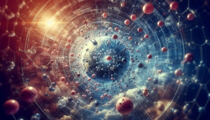 Fototapeta premium Closeup of an abstract biological and scientific molecular structure concept