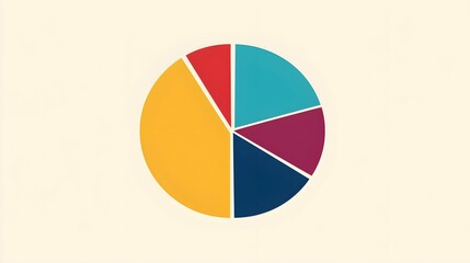 Fototapeta premium An icon set depicting a pie chart divided into segments, useful for infographics and data representation