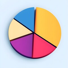 Fototapeta premium An icon set depicting a pie chart divided into segments, useful for infographics and data representation