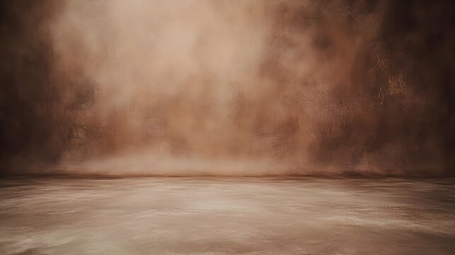 Background studio portrait backdrops brown canvas background on the wall and on the floor with a soft transition.
