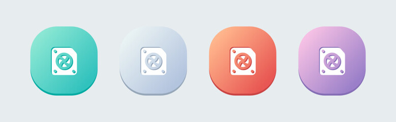 Gpu solid icon in flat design style. Processor signs vector illustration.