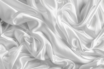 Obraz premium A close-up shot of white silk fabric with intricate texture and soft sheen