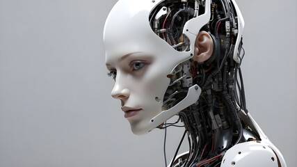 Fototapeta premium Artificial consciousness within a human head