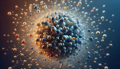 Closeup of an abstract biological and scientific molecular structure concept