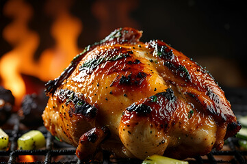 roasted chicken on a grill