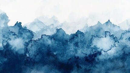 Abstract Watercolor Background in Shades of Blue.