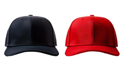 Red-Black Trucker Cap Design ontransparent Background