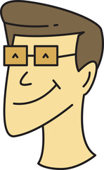 Male Face Avatar Illustration