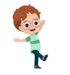 vector illustration of students in different postures