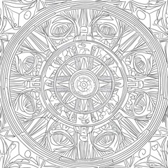 Fototapeta premium coloring full page mandala design. adult coloring page