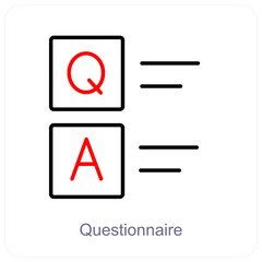 Questionnaire and education icon concept