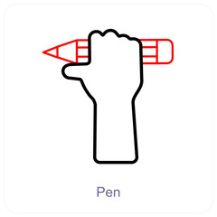 Pen and education icon concept